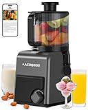 ACOQOOS Juicer Machines, 6.5" Extra Large Feed Chute Cold Press Juicer 3-IN-1 with Sorbet & Nut Milk, BPA Free, Easy to Clean, 100 OZ Hopper, Graphite Gray