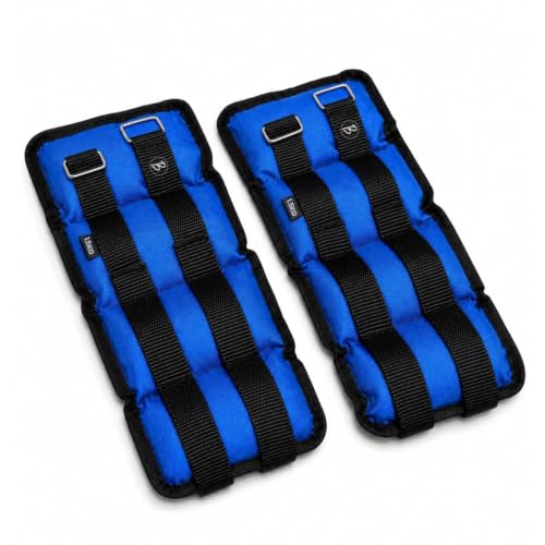 Image of Btag Soft Neoprene Ankle & Wrist Weights (1.5 kg x 2 Pcs) | Adjustable Strap | Unisex Leg & Arm Weight Cuffs for Gym, Workout & Training (Blue)