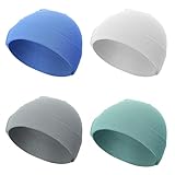 FNANJWQ 4Pcs Newborn Hats Thin Baby Beanie Hats, Toddler Beanies 4 Pure Colors Soft Breathable Newborn Baby Caps for 0-24 Months Babies Girl Boy Hat Warm Cap for Dolls Pets