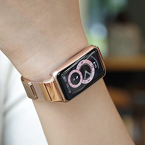 ▷ 3Chome Correa de metal para Honor Band 6 Smart Pulsera, bandas de
