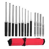 ULTECHNOVO 13 Stück Roll Pin Punch Set Starter Roll Pin Punch Werkzeug für Büchsenmacher Uhr Reparatur Schmuck Handwerk Fahrrad Reparatur (Silber)