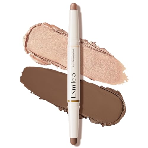 Exmiloo Sombra de Ojos en Stick, Taupe Mate y Oro Rosado