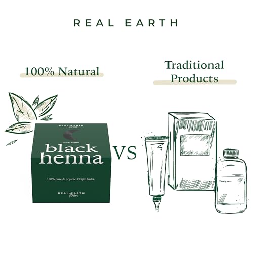 Real Earth Henna Haarfarbe 250g BIO 100% Natürliches. Henna Pulver Für Haare - Tönung Rot, Kupfer, Kupferrot, Goldbraun, Mittelblond, Schwarz, Dunkelbraun Color Prep Haut - Made in India