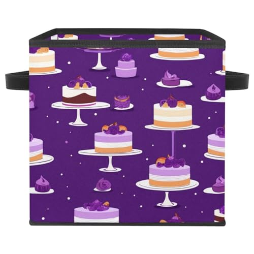 Boîte de rangement pliable motif dessert violet pour optimiser votre espace - 2