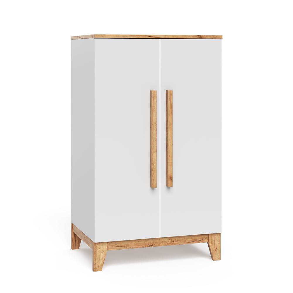VitaliSpa Kinderkleiderschrank Malia, Weiß/Artisan, 70 x 120 cm, zur Aufbewahrung von Kinderkleidung und kombinierbar