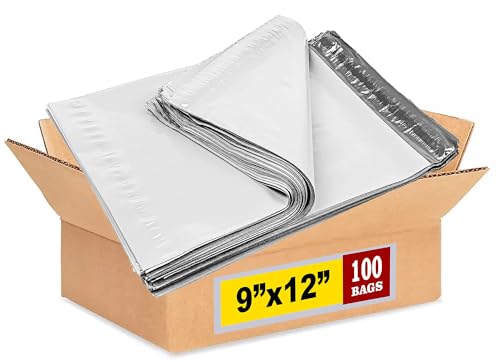 iMBAPrice 100 - 9x12 Premium Matte Finish Self-Sealing Non-Padded White Poly Mailers/Mailing Envelopes/Bags (iMBA-3PM-100)