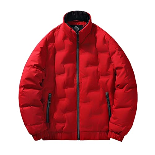 TIYRUS Jaqueta masculina quente resistente ao frio de inverno (cor: vermelho, tamanho: GG)
