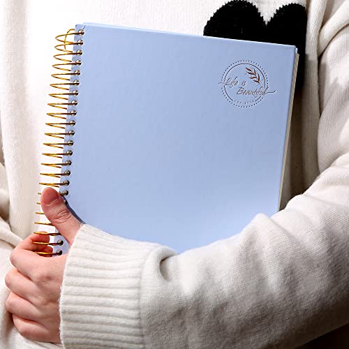 Yoment Hardcover Spiral Notebook 150 Sheets 3 Subject Large College Ruled Notebook For Office Meeting Notebook College Essentials Composition Notebook Wire Bound Journal School Supplies, Blue #TOP7