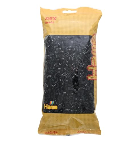 Hama 644047 – 20518 – Midi Kreativset Beutel mit 6000 Perlen – Schwarz, Klein – Ansicht 1