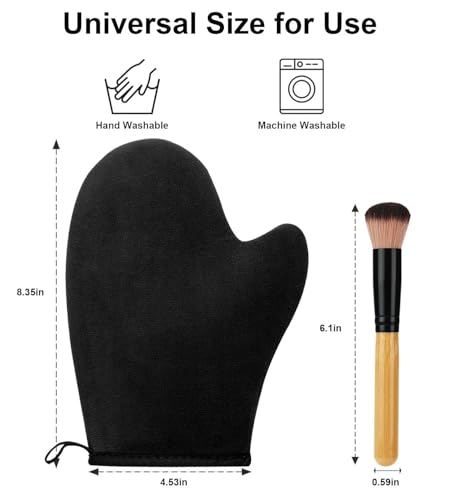 Image of 2 in 1 Set Tanning Mitt Self Tanner Mitt Self Tanning Mitt - Self Tan Mitt Tanning Glove Tanning Mitts Self Tanner Brush for Self Tan Mit for Streak-Resistant Tanning Application for Lotion,Face,Body