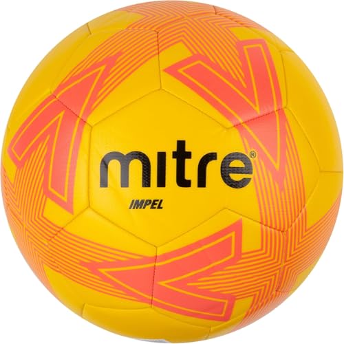 Mitre Impel L30P Fußball | Extrem trsapazierfähig | formbeständig Fußball, Gelb/Orange, 4