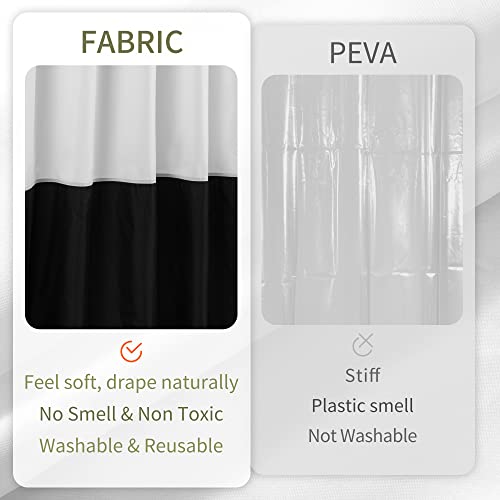 Image of ALYVIA SPRING Waterproof Fabric Shower Curtain or Liner Black /White, 72x72