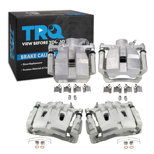 Image of TRQ Front and Rear Brake Caliper Set Caliper Brackets Compatible with 10-15 Lexus RX350 excluding Japan Built Models 2015 RX450h excluding Japan Built Models 14-19 Toyota Highlander 11-20 Sienna