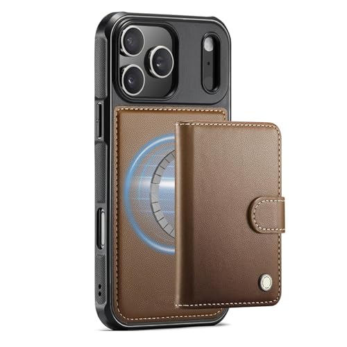 Coque pour iPhone 17 magnétique et étui portefeuille amovible en cuir