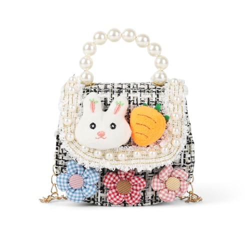 Image of PATPAT Cartoon Bunny Floral /Mermaid Sling Bag for Girls, Fashion Cute Hand Bag for Girls Shoulder Stylish Gifts Kids Age 3-8 Purse Cross Body Woman, 12.5x4.5x11cm / 14x5x11cm