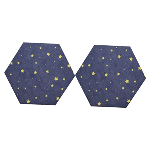 TEHAUX 2pcs Hexagon Felt Board Stickers Message Board for Photos Notes Decor Multifunctional Wall Decals Easy to Install for Use