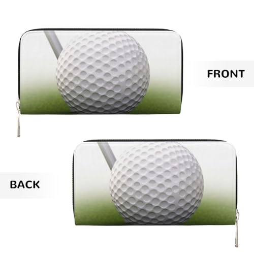 Golf Ball Leather Wallet For Women Girl, Zip Around Credit Card Holder Long Pu Wallet Clutch Purse Waterproof Travel Handbag2