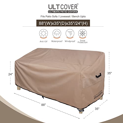 Ultcover Patio Furniture Sofa Cover 88W X 35D X 35H Inch Waterproof Outdoor 3-Seater Couch Cover #TOP1