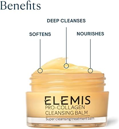 Elemis Pro-Collagen Cleansing Balm, 3-in-1 Deep Cleansing Milk to Nourish Facial Cleanser Infused with Rose & 9 Essential Oils, Makeup Remover for a Glowing Complexion, 20 g (Pack of 1)