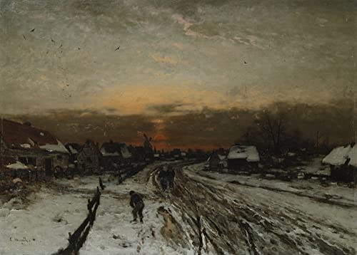 Impressions d'art mural winterlandschaft mit sonnenuntergang haut de gamme