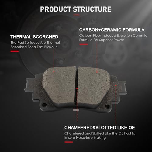 Image of cciyu D2183 Rear Ceramic Disc Brake Pads Kit For Toyota For Corolla 2019-2023