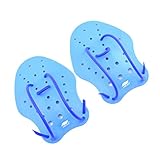 Xweptuy 1pair Swimming Hand Paddles Fins Power Training Gloves Paddles Hand Fin Diving for Kids Adults Blue #·