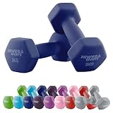 Miweba Sports Neopren Hantelset NKH100 | 𝐏𝐫𝐨𝐟𝐢 Hantel - Hexagon Hanteln Set - Kurzhanteln - Kurzhantel Set - Gymnastikhanteln - Hantel Set - Dumbbell - 0,5-10 Kg (2X 1.0 kg, Königsblau)