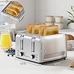Runnatal 4 Slice Toaster, Full Stainless Steel, Extra-Wide Slot Toaster with 7 Shade Settings and 3 Mode, Defrost, BAGEL, Cancel Functions, Easy to Operate and Clean 120V 1600W Silver Metallic - Image 2