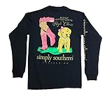 Simply Southern Low Country High Class Adult Long Sleeve T-shirt-Navy-large
