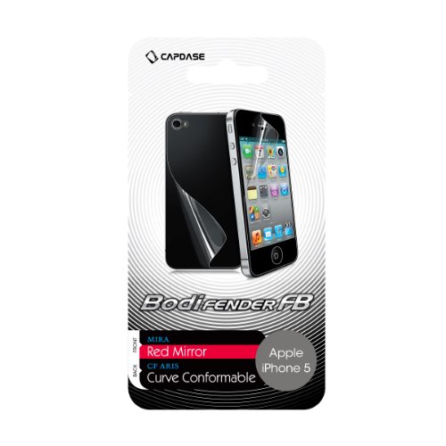 CAPDASE iPhone SE (��1����) (2016�N����) / iPhone 5s (2013�N����) / iPhone 5 (2012�N����) �p BodiFENDER FB �u���b�h�E�O���X �~���[�^�C�v�v �t���ی�V�[�g Red Mira 