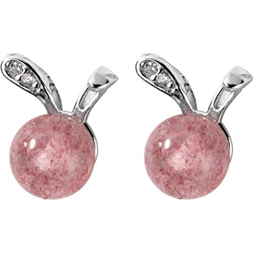 Boucle d'oreille lapin et clou champignon blanc en cristal pour fille