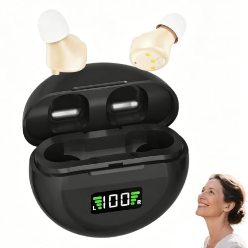 Audífonos Comfort, Audífonos inteligentesLunova, Dispositivos auditivos recargables, ligeros y con cancelación de ruido, Amplificador de sonido intraauricular discreto e invisible (3)