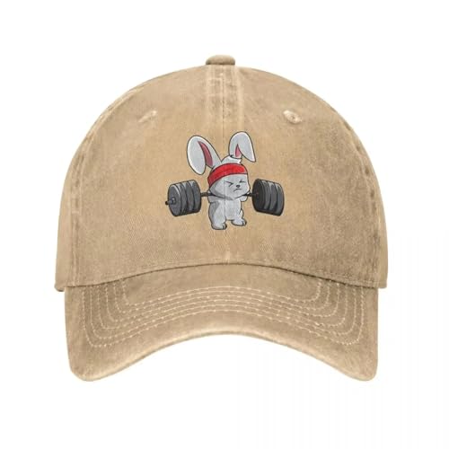 Casquette de baseball en jean usé Bunny Fitness Gym pour entraînement