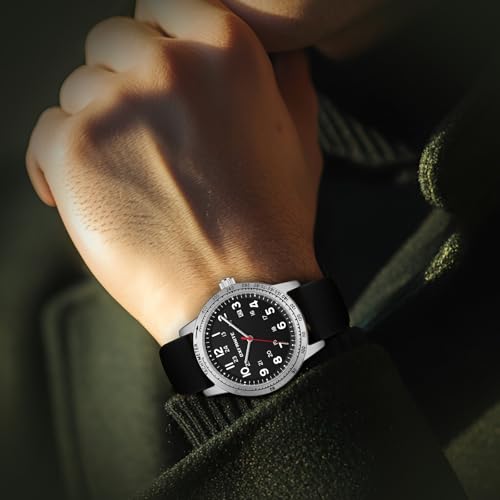 Image of Mens Watches Easy to Read Waterproof with Silicone Strap for Men 24-Hour Military Time Tactical Casual Wristwatch