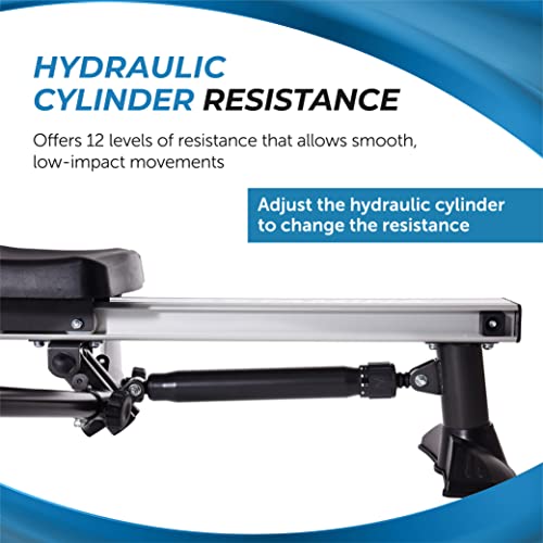 Image of Stamina Hydraulic Rowing Machine, BodyTrac Glider with Cylinder Resistance, 250 Lbs - Home and Gym Exercise Equipment - Ideal for Fitness Training and Body Workout