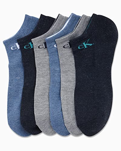 Image of Calvin Klein Mens No Show Socks - 6 Pack Soft Cotton Blend Cushioned Athletic Low Cut Socks for Men for Sports and Running