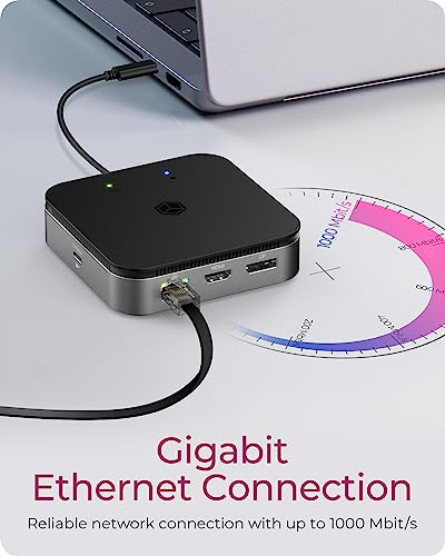 Icy Box USB4 Docking Station (7 In 1) Per 2 Monitor (1 Hdmi E 1 Dp), 4K 120Hz / 8K 30Hz, 3 Usb 3.2 Gen 2 (10 Gbps), 60 W Power Delivery, Gigabit Ethernet, Audio, IB-DK408-C41 - 6