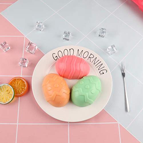 Medoore 4 Pack Easter Egg Shape Silicone Treat Mold, Easter Silicone Mold For Chocolate, Candy, Baking Muffin, Cupcake, Jello, Soap, Bath Bomb, Ice Cube #TOP6