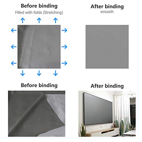 Pantalla de proyector anti-luz de 100 pulgadas con 100% de aumento de brillo para pared 4