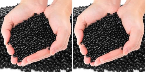 Image of SOUJOY 3 LB Small Aquarium Substrate Gravel Sand, Polished Smooth Fish Tank Gravel, Black Crystal Chip Stone, Natural Decorative Mini Pebbles for Potted Plant, Vase Fillers, Fish Tank Rock (Pack of 2)