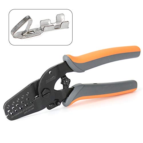 IWISS IWS-2412M herramientas de crimpado de barril abierto funciona en terminales y conectores JAM, Molex, Tyco, JST de 0,21 a 3,31 mm² Cover