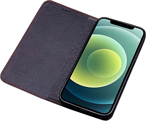 Étui en cuir véritable pour iPhone 14 avec coutures contrastées élégantes - 3
