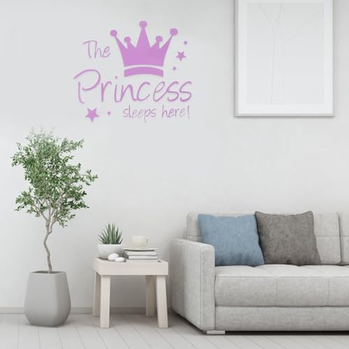 Stickers de pared corona Garneck 2 piezas rosa y púrpura miniatura 7