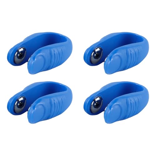 Ausi 4 pinzas de acupresión portátiles con forma de pulgar, pinzas para puntos de presión de mano con imán de plástico azul.