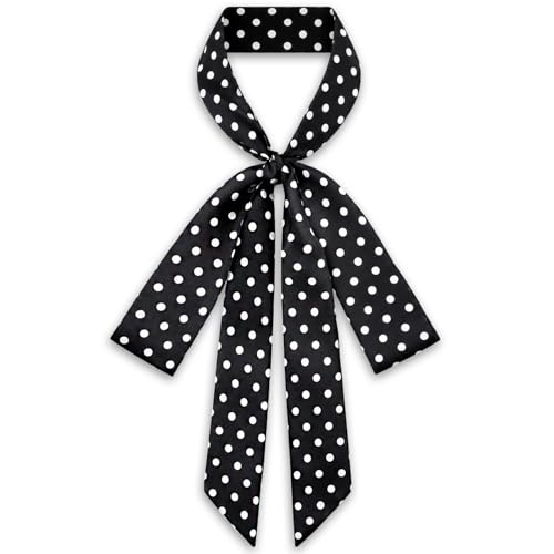 Image of Lusofie Tie for Women Self Tie Satin Ribbon Bow Tie Wide Folding Bowties Accessory for School Uniforms Cosplay Wedding Party