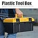Caja de plástico de herramientas de 2 capas Organizador de hardware de almacenamiento portátil para garaje para artesanos caseros con bloqueo de mango 14 pulgadas Imagen de Caja de plástico de herramientas de 2 capas Organizador de hardware de almacenamiento portátil para garaje para artesanos caseros con bloqueo de mango 14 pulgadas