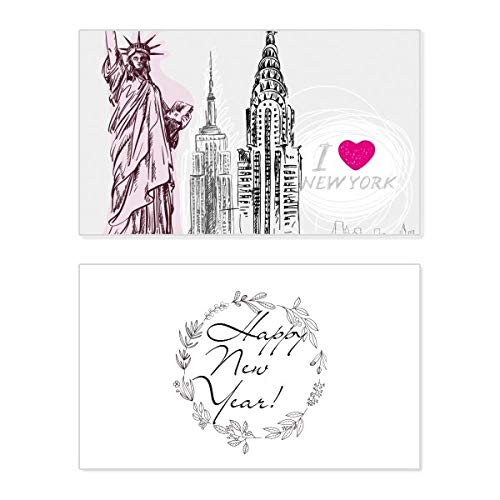 Tarjeta de Año Nuevo I Love New York, felicitación festiva conmemorativa de estilo postal