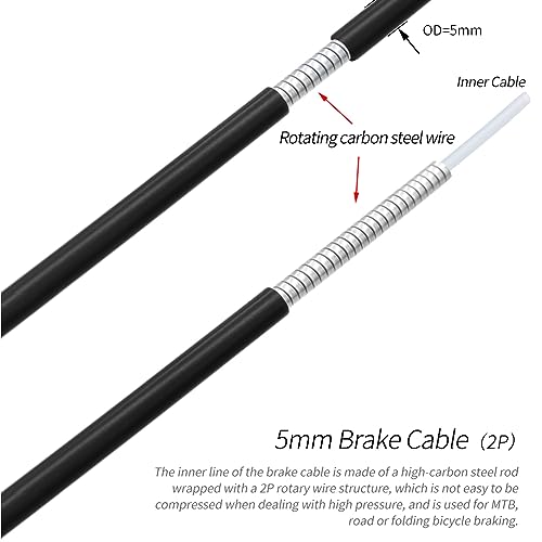 image for Myccymt Brake Cable Housing,Bicycle Housing, Bicycle Gear Wires Bikes 