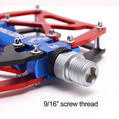 MZYRH Mountain Bike Pedals, Ultra Strong Colorful CNC Machined 9/16" Cycling Sealed 3 Bearing Pedals