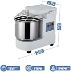 Commercial 10.5 Qt Stand Mixer for Pizza Dough – 650W Dual Rotating Kneader, Touch Screen Control with Timer, Safety Shield, Stainless Steel Bowl for Bakery, Restaurant & Home